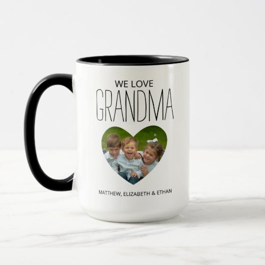 Modern Love You Grandma Photo Mok (Links)