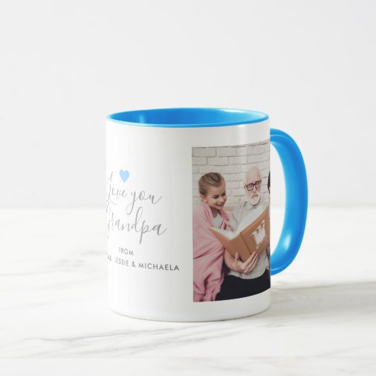 Modern "Love you Grandpa" 2-foto Mok (Voorkant rechts)