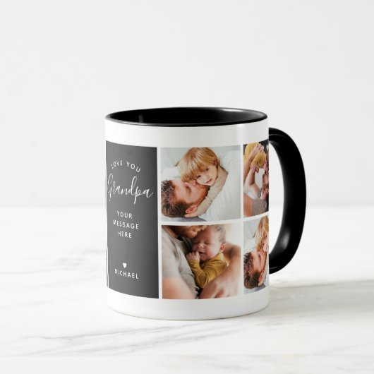Modern Love You Grandpa/Other 8-Photo Collage Mok (Voorkant rechts)