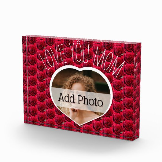Modern LOVE YOU MAM cadeau voor moeder Hart Foto (Rechts)