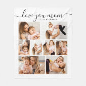 Modern Love You Mam/Mama/Mama 8-Foto Collage Flee Fleece Deken (Voorkant)