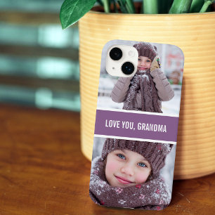 Modern Love You Oma 2 Foto's Paars Case-Mate iPhone Case