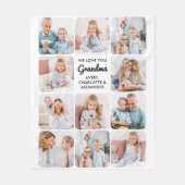 Modern Love You Oma Custom 11 Fotocollage Fleece Deken (Voorkant)