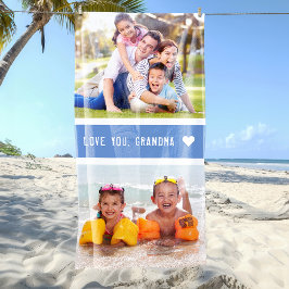 Modern Love You oma foto's blauw Strandlaken