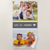 Modern Love You oma foto's grijs Strandlaken (Voorkant)