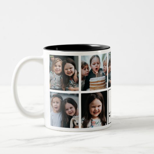 Modern Love You Papa/Papa/Papa/Andere 9-foto Tweekleurige Koffiemok (Links)