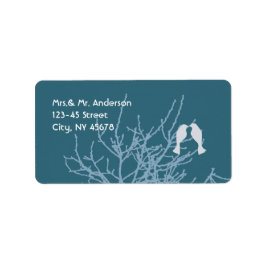 Modern LoveBirds Tree trouwlabels Etiket