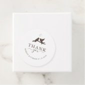 Modern Lovely Birds Thank You Wedding Bedankjes Labels (In situ)