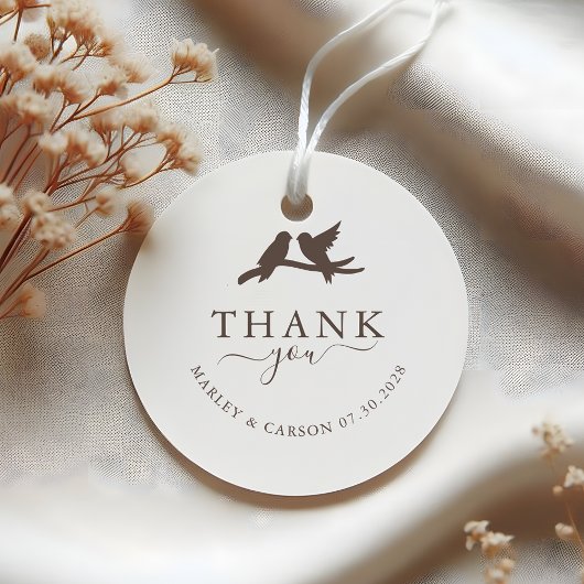 Modern Lovely Birds Thank You Wedding Bedankjes Labels