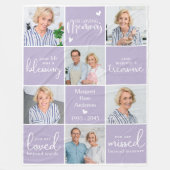 Modern LOVING MEMORY 6 Multi Photo Memorial Gedich Fleece Deken (Voorkant)