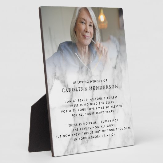 Modern Loving Memory Marble Photo & Quote Plaque Fotoplaat (Zijkant)