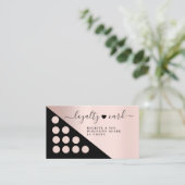 Modern Loyalität 10-kaart zwart en zwart Visitekaartje (Staand voorkant)