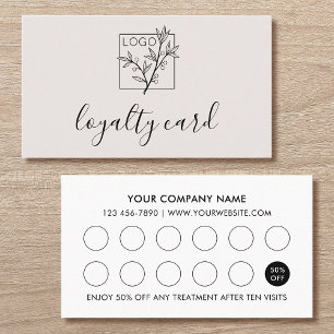 Modern Loyalty Card Logo 10 Sleuven Off-White Visitekaartje