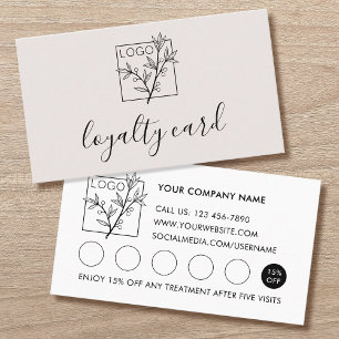 Modern Loyalty Card Logo 5 Sleuven Off-Wit Visitekaartje