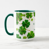 Modern Lucky Green Shamrock Gold Trimmed Mok (Links)