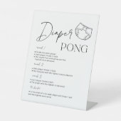 Modern Luier Pong Baby Shower Spel Reclamebord Met Voetstuk (Voorkant)