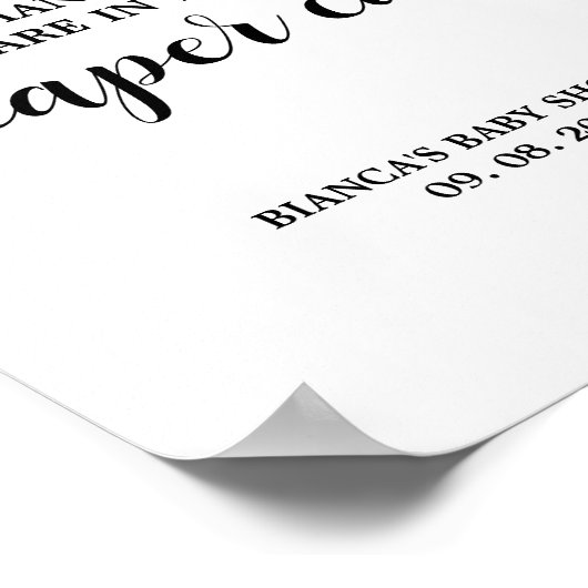 Modern Luier taart gissen Baby shower Spel teken Poster (Hoek)