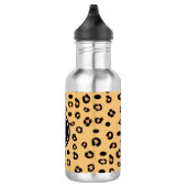 Modern Luipaard Patroon en Monogram Waterfles (Rechts)