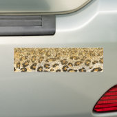 Modern luipaard patroon gouden glitter ombre bumpersticker (Op auto)