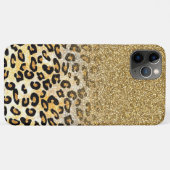 Modern luipaard patroon gouden glitter ombre Case-Mate iPhone case (Achterkant (horizontaal))