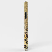 Modern luipaard patroon gouden glitter ombre Case-Mate iPhone case (Achterkant/rechts)