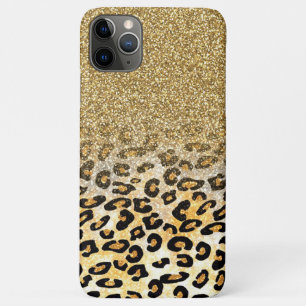 Modern luipaard patroon gouden glitter ombre Case-Mate iPhone case