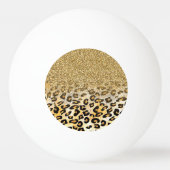 Modern luipaard patroon gouden glitter ombre pingpongbal (Voorkant)