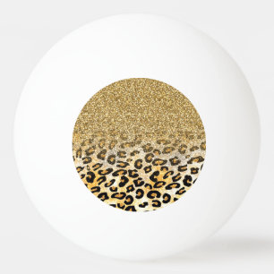 Modern luipaard patroon gouden glitter ombre pingpongbal