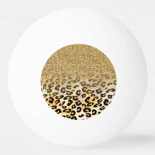 Modern luipaard patroon gouden glitter ombre pingpongbal (Voorkant)