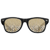 Modern luipaard patroon gouden glitter ombre retro zonnebril (Voorkant)