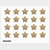 Modern luipaard patroon gouden glitter ombre ster sticker (Vel)
