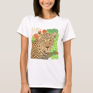 Modern luipaard portret t-shirt