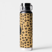 Modern luipaardpatroon en monogram waterfles (Achterkant)