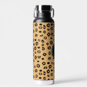 Modern luipaardpatroon en monogram waterfles (Voorkant)