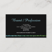 Modern Luminous Glitter Stars Elegant Black Beauty Visitekaartje (Achterkant)