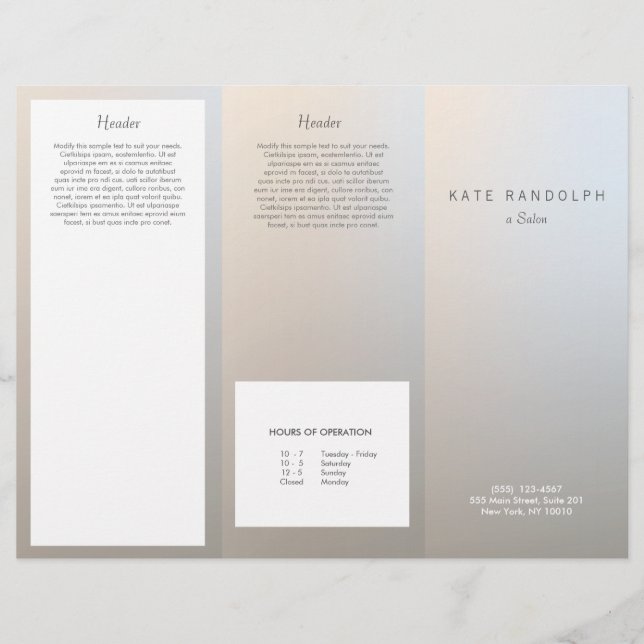 Modern Luminous Silver Salon Spa Brochure (Voorkant)