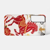 Modern Lunar Papercut Horse — Custom Samsung Case Galaxy Hoesje (Achterkant horizontaal)