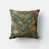 Modern, Luxe Abstract Goud Groen Burgundy Kussen (Achterkant)