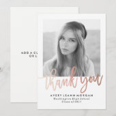 Modern Luxe Afstuderen Dank u fotokaart Bedankkaart (Voorkant / Achterkant)