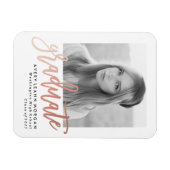 Modern Luxe Afstuderen Fotomagneet in Roos Gold Magneet (Horizontaal)