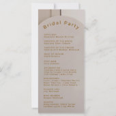 Modern Luxe Arch Wedding Program | Neutral Beige  (Achterkant)