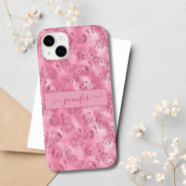 Modern Luxe Blush Roze Glitter Roos Chique Glam Case-Mate iPhone 14 Plus Hoesje