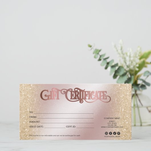 Modern Luxe Cadeaubon Toevoegen logo (Staand voorkant)