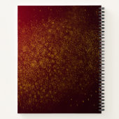 Modern Luxe Deep Red & Gold Custom Naam & Initiaal Notitieboek (Achterkant)