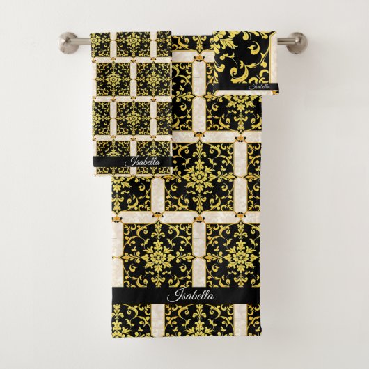 Modern Luxe Elegant Bloemen Collectie Bad Handdoek (Insitu)