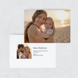 Modern Luxe Foil Photo Merry Christmas Card Folie Feestdagenkaart