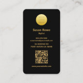 Modern Luxe Glam Leopard Pattern Black QR Code Visitekaartje (Voorkant)