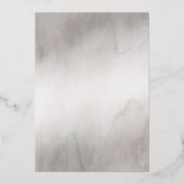 Modern Luxe Gold Flecks Grey Waterverf Wedding Folie Uitnodiging (Achterkant)