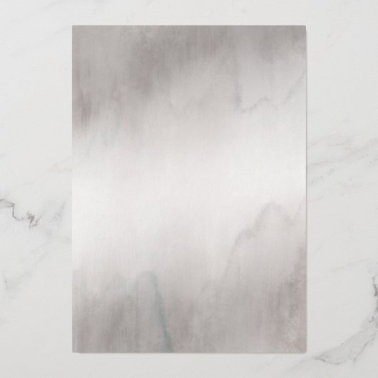 Modern Luxe Gold Flecks Grey Waterverf Wedding Folie Uitnodiging (Achterkant)