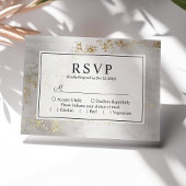 Modern Luxe Gold Flecks Grey Waterverf Wedding RSVP Kaartje